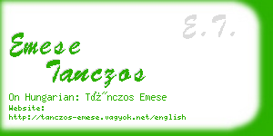 emese tanczos business card